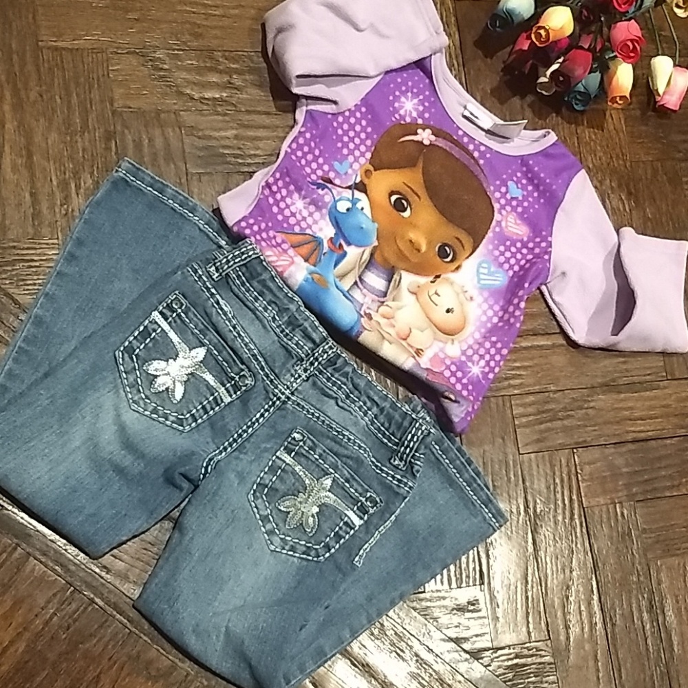 FINAL PRICE🔥2 pc 👭Toddlers girl's  top sz(5T)and jeans sz(4) - Picture 5 of 8